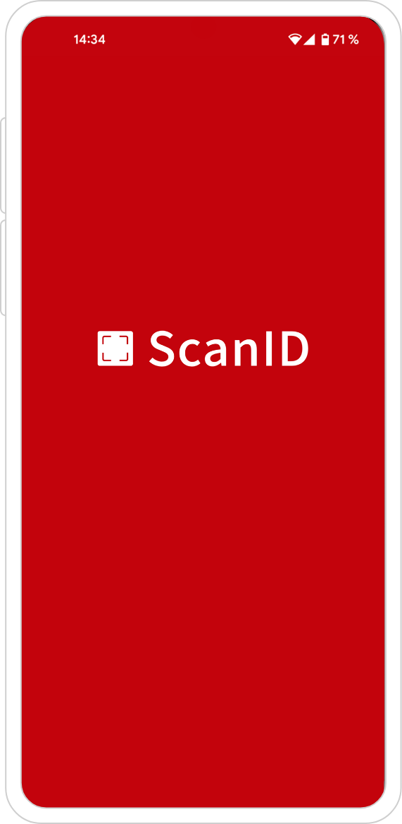 Mobilní telefon s aplikací ScanID 